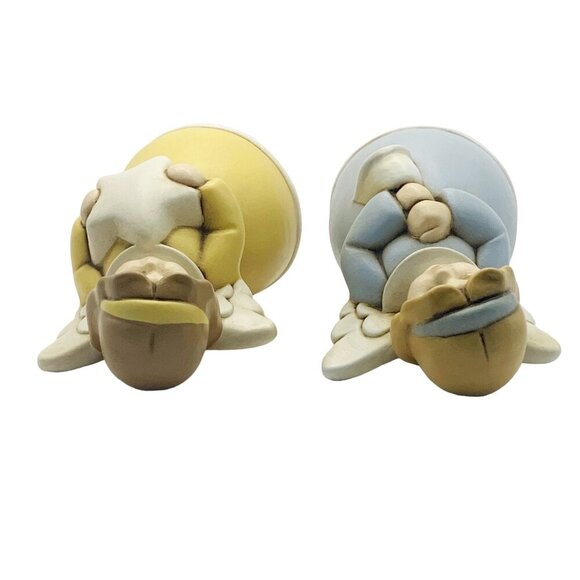 Vtg MCM EGAN Italy Italian Ceramic Angel Christmas Figurines Set Star Bell - Picture 5 of 11